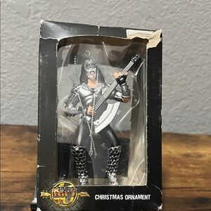 Kiss Gene Simmons Silver and Black Guitarist Ornament/